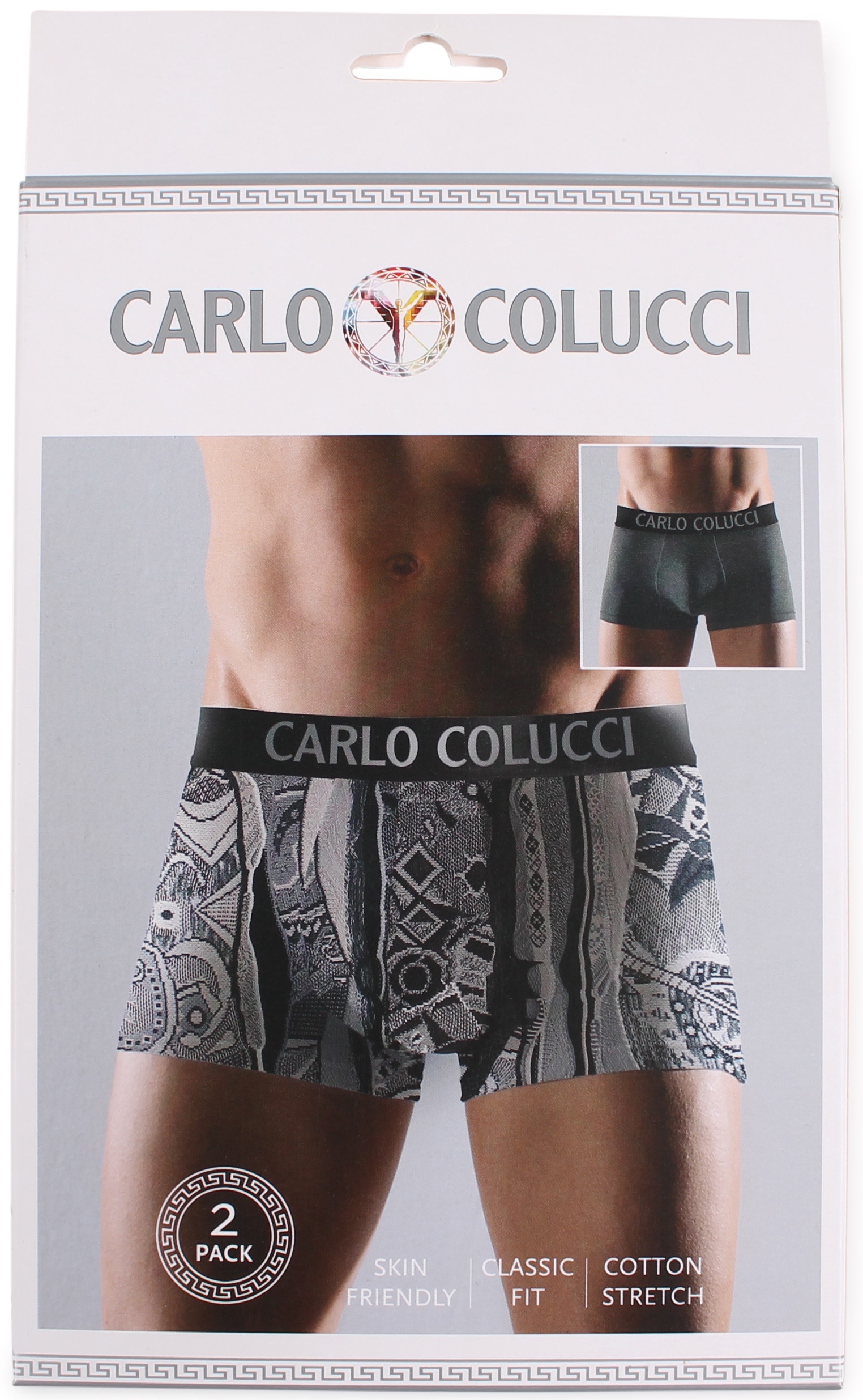 Carlo Colucci Boxershorts met print 2 pack grijs geprint